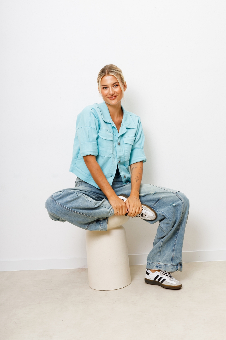 Katana jeans klasyk kolor – Miętowy, UNI