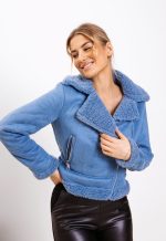 Kożuszek krótki bok zamek – S, Niebieski