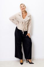 Płaszcz krótki frędzelki – Beż, UNI