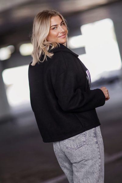 Płaszcz krótki frędzelki – Czarny, UNI