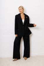 Płaszcz krótki prążek – Czarny, UNI