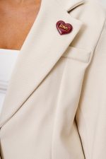 Płaszcz krótki prążek – Ecru, UNI