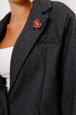 Płaszcz krótki prążek – Grafit, UNI