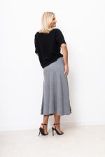 Spódnica prążek dół liście – Szary, UNI