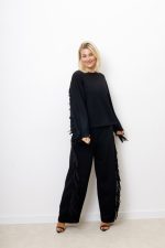 Spodnie frędzle – Czarny, UNI