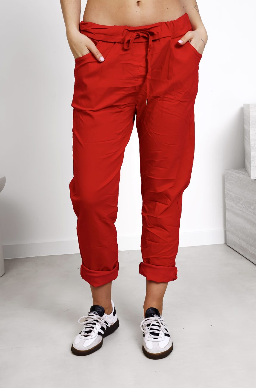 Spodnie gnieciuchy duże – Czerwony, UNI