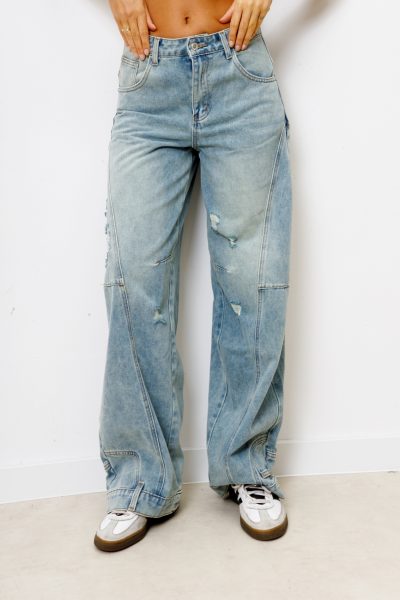 Spodnie jeasn Crazy – Niebieski, S