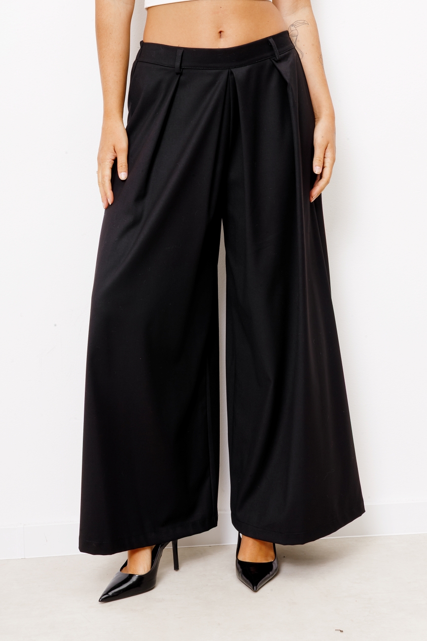 Spodnie zakładki RISSKIO – Czarny, S