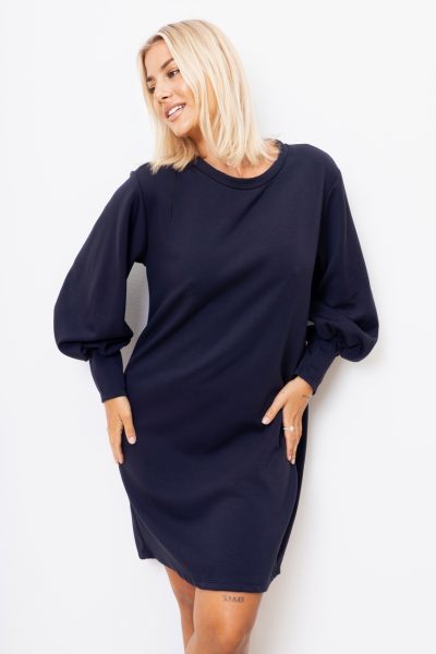 Sukienka duży mankiet – UNI, Granat
