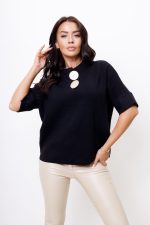 Sweter 2 guziki – Czarny, UNI