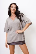 Sweter dekolt V ściągacz – Fango, UNI