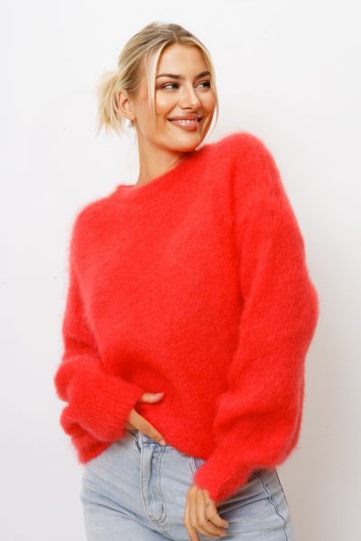 Sweter kid moher długi rękaw – Koral, UNI