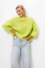 Sweter kid moher rękaw przeszycie – Limonka, UNI