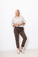 Sweter ramiona guziczki – Beż, UNI