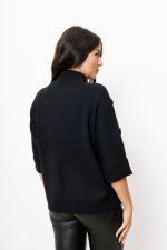 Sweter ramiona guziczki – Czarny, UNI