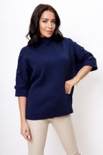 Sweter ramiona guziczki – Granat, UNI