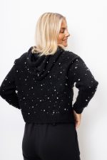 Sweter zamek perełki – Czarny, UNI