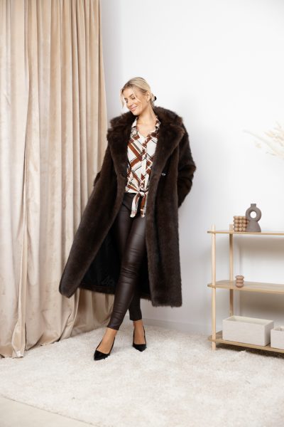 Płaszcz futerko  Galena – Czekolada, UNI