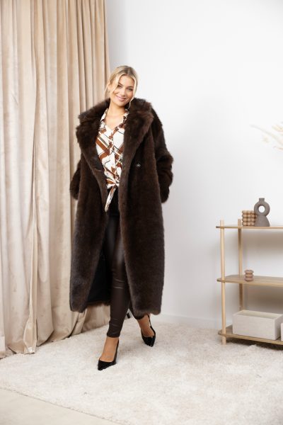 Płaszcz futerko  Galena – Czekolada, UNI