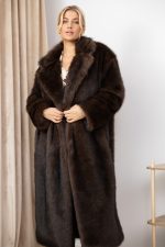 Płaszcz futerko Galena – Czekolada, UNI
