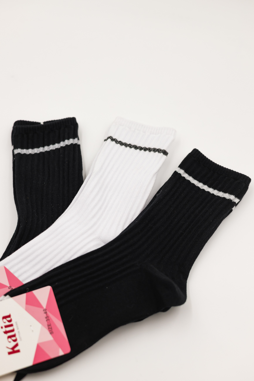 Skarpetki prążek pasek 3pak – 35/40