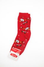 Skarpetki świąteczne antypoślizgowe 3pak – Czerwony, 35/40