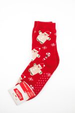Skarpetki świąteczne antypoślizgowe 3pak – Czerwony, 35/40