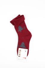 Skarpetki świąteczne termiczne 3pak – Bordo, 35/40