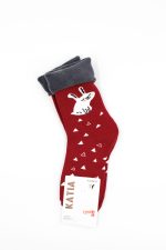 Skarpetki świąteczne termiczne 3pak – Bordo, 35/40