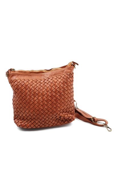 Torebka pleciona Filomena – Camelowy, Średni