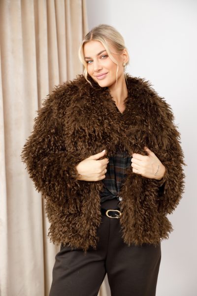 Kurtka futerko Battista – Czekolada, UNI