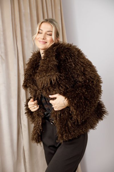 Kurtka futerko Battista – Czekolada, UNI