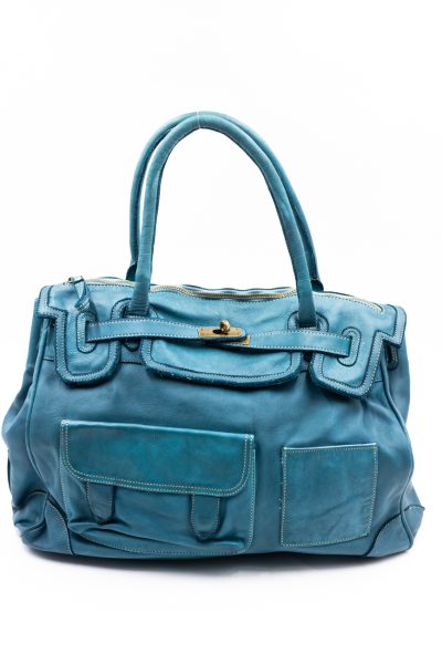 Torba skóra 2 kieszonki – Morski, Duży