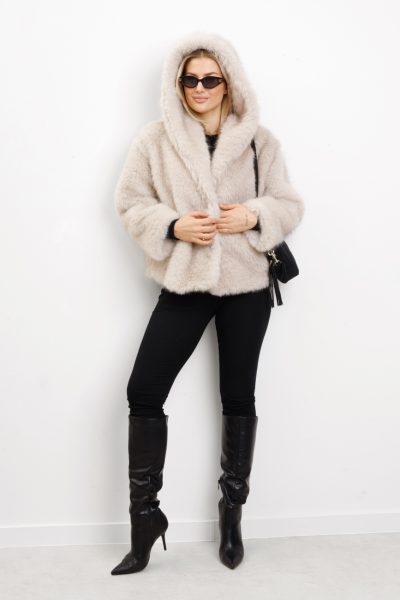 Kurtka futerko Azeglia – Ecru, UNI