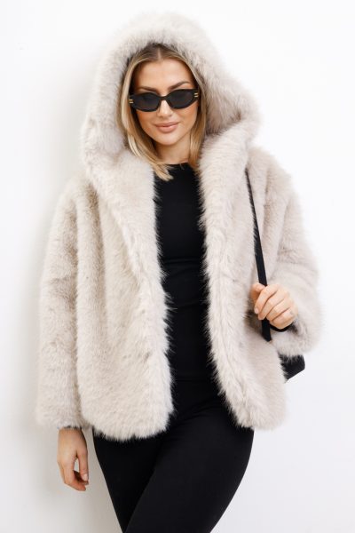 Kurtka futerko Azeglia – Ecru, UNI